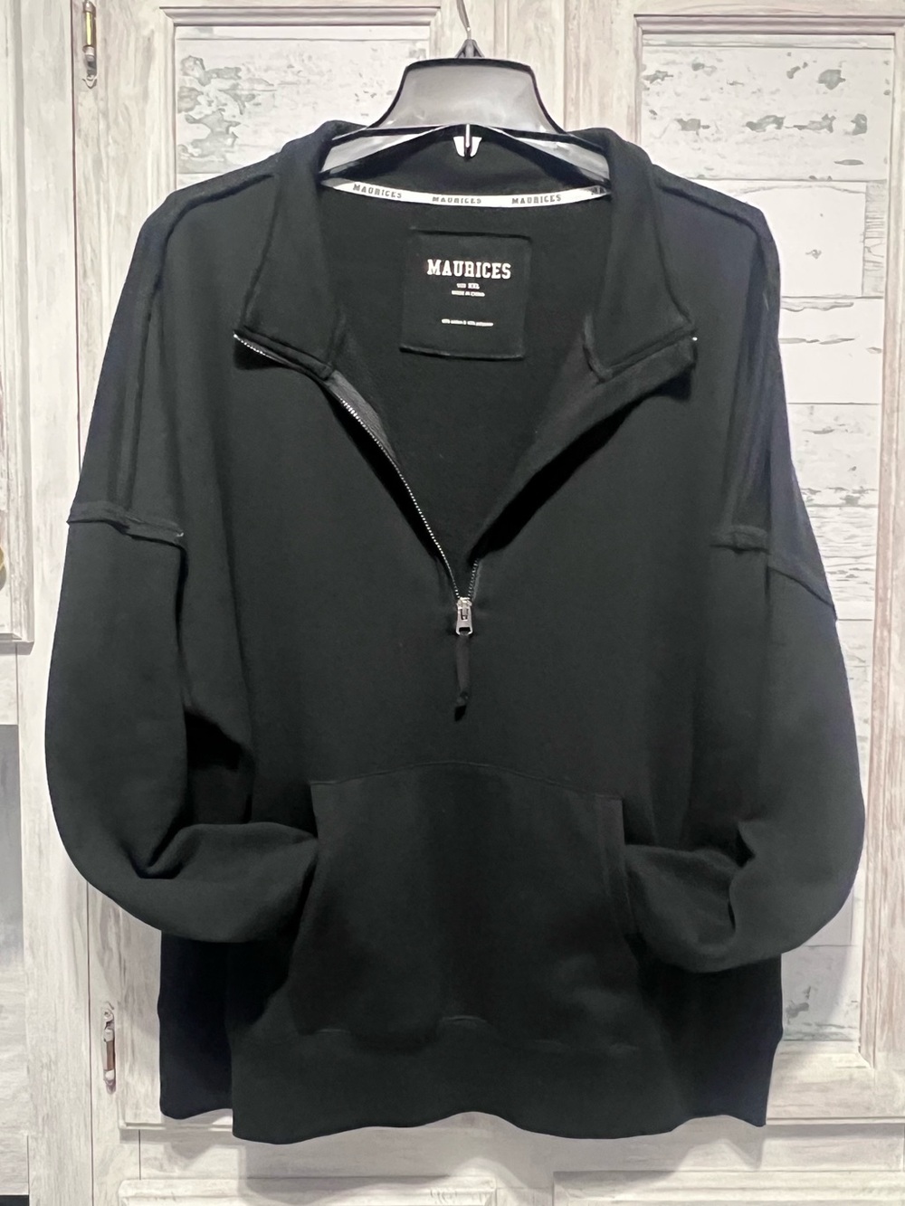 Maurices Black Zip-Up Pullover Sweater